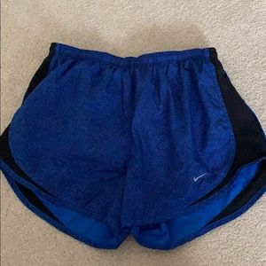 Blue speckled Nike shorts